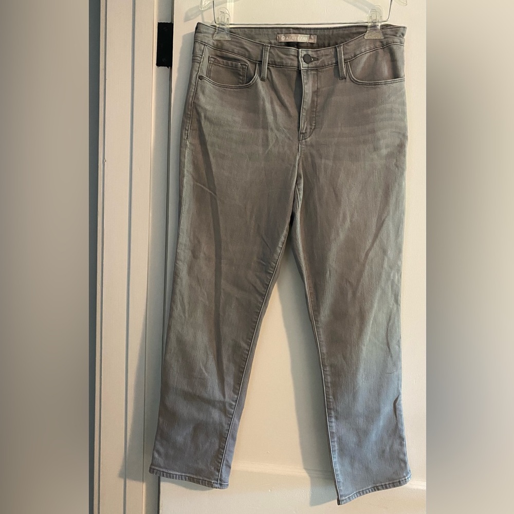 Athleta Straight Leg Skinny Cropped Jeans Grey Size 12